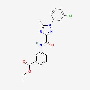 molecular formula C19H17ClN4O3 B13367698 ethyl 3-({[1-(3-chlorophenyl)-5-methyl-1H-1,2,4-triazol-3-yl]carbonyl}amino)benzoate 