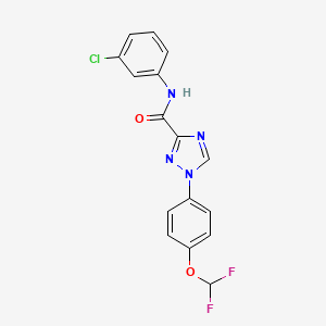 molecular formula C16H11ClF2N4O2 B13367701 N-(3-chlorophenyl)-1-[4-(difluoromethoxy)phenyl]-1H-1,2,4-triazole-3-carboxamide 