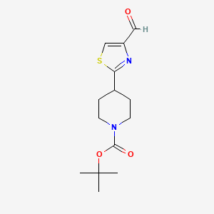 molecular formula C14H20N2O3S B1336771 Tert-butyl 4-(4-formyl-1,3-thiazol-2-yl)piperidine-1-carboxylate CAS No. 869901-02-0