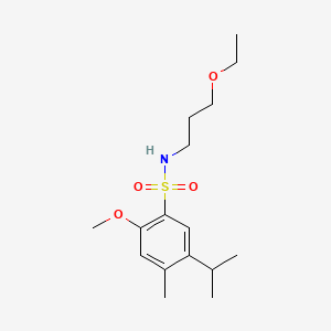 molecular formula C16H27NO4S B13367833 N-(3-ethoxypropyl)-5-isopropyl-2-methoxy-4-methylbenzenesulfonamide 