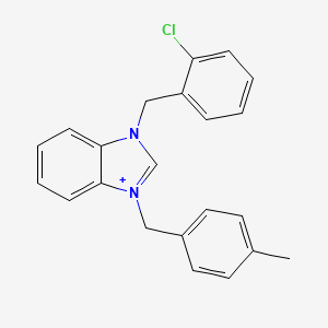 molecular formula C22H20ClN2+ B13367840 1-(2-chlorobenzyl)-3-(4-methylbenzyl)-3H-benzimidazol-1-ium 