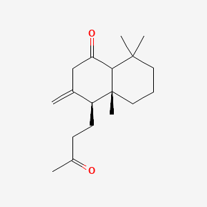 molecular formula C18H28O2 B13367845 4a,8,8-trimethyl-3-methylene-4-(3-oxobutyl)octahydro-1(2H)-naphthalenone 
