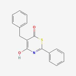 molecular formula C17H13NO2S B13367857 5-Benzyl-6-hydroxy-2-phenyl-1,3-thiazin-4-one 