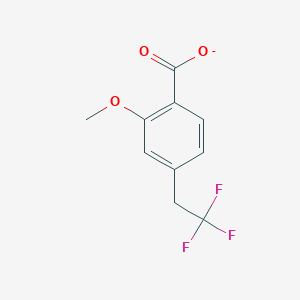 molecular formula C10H8F3O3- B13367946 2-Methoxy-4-trifluoromethylmethylbenzoate 