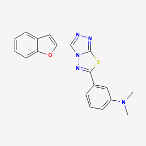 molecular formula C19H15N5OS B13367959 3-[3-(1-benzofuran-2-yl)[1,2,4]triazolo[3,4-b][1,3,4]thiadiazol-6-yl]-N,N-dimethylaniline 