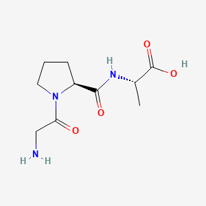 molecular formula C10H17N3O4 B1336796 2-[[1-(2-Aminoacetyl)pyrrolidine-2-carbonyl]amino]propanoic acid CAS No. 837-83-2