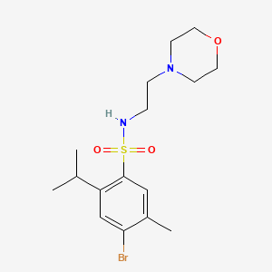 molecular formula C16H25BrN2O3S B13367972 4-bromo-2-isopropyl-5-methyl-N-[2-(4-morpholinyl)ethyl]benzenesulfonamide 