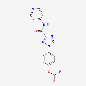 molecular formula C15H11F2N5O2 B13368007 1-[4-(difluoromethoxy)phenyl]-N-(4-pyridinyl)-1H-1,2,4-triazole-3-carboxamide 