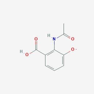 molecular formula C9H8NO4- B13368024 2-Acetamido-3-hydroxybenzoate 
