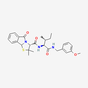 molecular formula C27H33N3O4S B13368036 N-(1-{[(3-methoxybenzyl)amino]carbonyl}-2-methylbutyl)-2,2-dimethyl-5-oxo-2,3,5,9b-tetrahydro[1,3]thiazolo[2,3-a]isoindole-3-carboxamide 