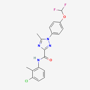 molecular formula C18H15ClF2N4O2 B13368056 N-(3-chloro-2-methylphenyl)-1-[4-(difluoromethoxy)phenyl]-5-methyl-1H-1,2,4-triazole-3-carboxamide 
