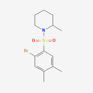 molecular formula C14H20BrNO2S B13368062 1-[(2-Bromo-4,5-dimethylphenyl)sulfonyl]-2-methylpiperidine 
