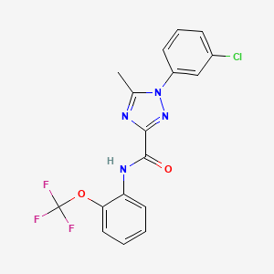molecular formula C17H12ClF3N4O2 B13368099 1-(3-chlorophenyl)-5-methyl-N-[2-(trifluoromethoxy)phenyl]-1H-1,2,4-triazole-3-carboxamide 