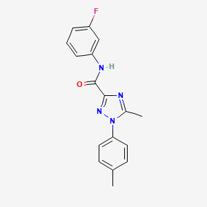 molecular formula C17H15FN4O B13368110 N-(3-fluorophenyl)-5-methyl-1-(4-methylphenyl)-1H-1,2,4-triazole-3-carboxamide 