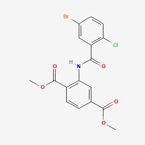 molecular formula C17H13BrClNO5 B13368188 Dimethyl 2-[(5-bromo-2-chlorobenzoyl)amino]terephthalate 