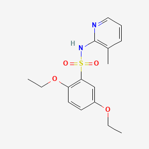 molecular formula C16H20N2O4S B13368214 2,5-diethoxy-N-(3-methyl-2-pyridinyl)benzenesulfonamide 