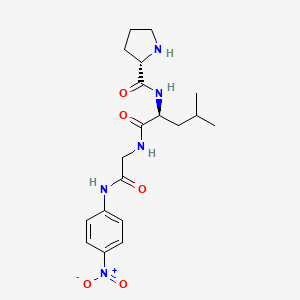 molecular formula C19H27N5O5 B1336830 (2S)-N-[(2S)-4-methyl-1-[[2-(4-nitroanilino)-2-oxoethyl]amino]-1-oxopentan-2-yl]pyrrolidine-2-carboxamide 