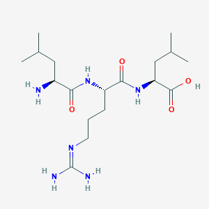 molecular formula C18H36N6O4 B1336832 (2S)-2-[[(2S)-2-[[(2S)-2-amino-4-methylpentanoyl]amino]-5-(diaminomethylideneamino)pentanoyl]amino]-4-methylpentanoic acid 
