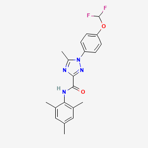 molecular formula C20H20F2N4O2 B13368330 1-[4-(difluoromethoxy)phenyl]-N-mesityl-5-methyl-1H-1,2,4-triazole-3-carboxamide 