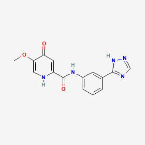 molecular formula C15H13N5O3 B13368345 4-hydroxy-5-methoxy-N-[3-(1H-1,2,4-triazol-3-yl)phenyl]pyridine-2-carboxamide 