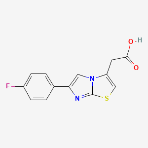 molecular formula C13H9FN2O2S B1336838 [6-(4-氟苯基)咪唑[2,1-b][1,3]噻唑-3-基]乙酸 CAS No. 878259-69-9