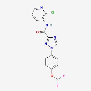 molecular formula C15H10ClF2N5O2 B13368441 N-(2-chloro-3-pyridinyl)-1-[4-(difluoromethoxy)phenyl]-1H-1,2,4-triazole-3-carboxamide 