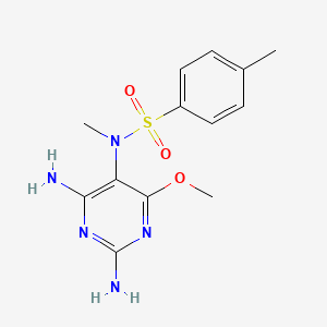 molecular formula C13H17N5O3S B13368497 N-(2,4-diamino-6-methoxy-5-pyrimidinyl)-N,4-dimethylbenzenesulfonamide 