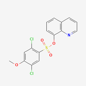 molecular formula C16H11Cl2NO4S B13368515 8-Quinolinyl 2,5-dichloro-4-methoxybenzenesulfonate 