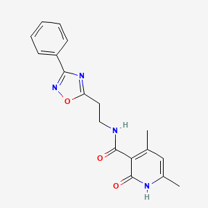 molecular formula C18H18N4O3 B13368618 2-hydroxy-4,6-dimethyl-N-[2-(3-phenyl-1,2,4-oxadiazol-5-yl)ethyl]pyridine-3-carboxamide 