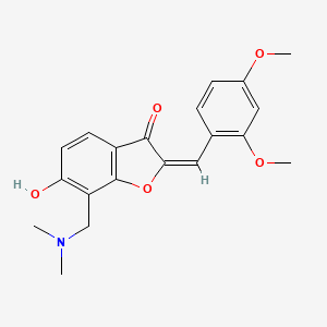 molecular formula C20H21NO5 B13368628 2-(2,4-dimethoxybenzylidene)-7-[(dimethylamino)methyl]-6-hydroxy-1-benzofuran-3(2H)-one 