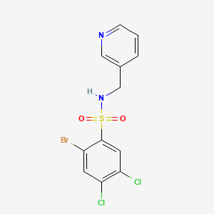 molecular formula C12H9BrCl2N2O2S B13368650 2-bromo-4,5-dichloro-N-(3-pyridinylmethyl)benzenesulfonamide 