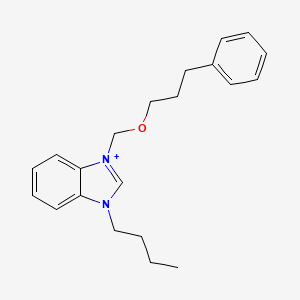 molecular formula C21H27N2O+ B13368715 3-butyl-1-[(3-phenylpropoxy)methyl]-3H-benzimidazol-1-ium 