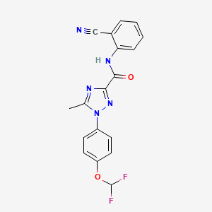 molecular formula C18H13F2N5O2 B13368756 N-(2-cyanophenyl)-1-[4-(difluoromethoxy)phenyl]-5-methyl-1H-1,2,4-triazole-3-carboxamide 