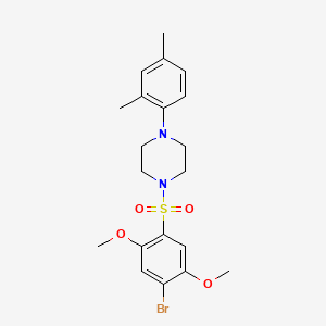 molecular formula C20H25BrN2O4S B13368791 1-[(4-Bromo-2,5-dimethoxyphenyl)sulfonyl]-4-(2,4-dimethylphenyl)piperazine 