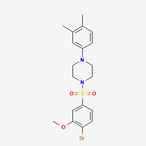 molecular formula C19H23BrN2O3S B13368833 1-[(4-Bromo-3-methoxyphenyl)sulfonyl]-4-(3,4-dimethylphenyl)piperazine 
