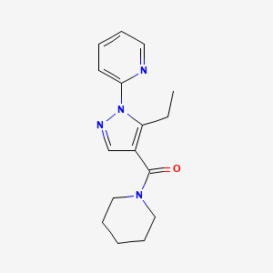 molecular formula C16H20N4O B13368869 1-{[5-ethyl-1-(2-pyridinyl)-1H-pyrazol-4-yl]carbonyl}piperidine 