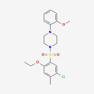 molecular formula C20H25ClN2O4S B13368883 1-[(5-Chloro-2-ethoxy-4-methylphenyl)sulfonyl]-4-(2-methoxyphenyl)piperazine 