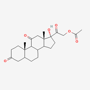 molecular formula C23H32O6 B13368898 Pregnane-3,11,20-trione, 21-(acetyloxy)-17-hydroxy-, (5beta)- 