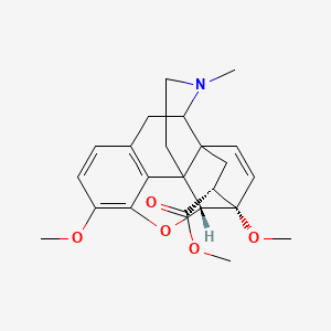 molecular formula C23H27NO5 B13368904 Methyl 11,15-dimethoxy-5-methyl-13-oxa-5-azahexacyclo[13.2.2.1~2,8~.0~1,6~.0~2,14~.0~12,20~]icosa-8(20),9,11,18-tetraene-16-carboxylate 