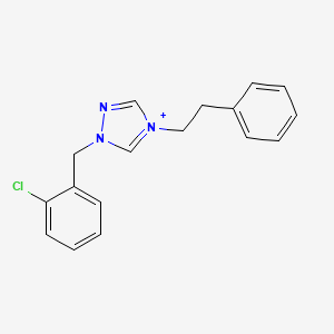 molecular formula C17H17ClN3+ B13368913 1-(2-chlorobenzyl)-4-(2-phenylethyl)-1H-1,2,4-triazol-4-ium 