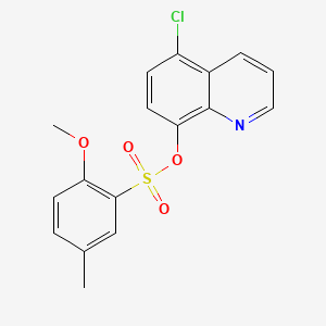 molecular formula C17H14ClNO4S B13368915 5-Chloro-8-quinolinyl 2-methoxy-5-methylbenzenesulfonate 