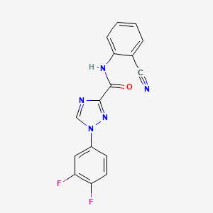 molecular formula C16H9F2N5O B13368939 N-(2-cyanophenyl)-1-(3,4-difluorophenyl)-1H-1,2,4-triazole-3-carboxamide 