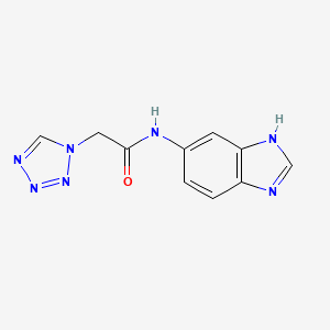 molecular formula C10H9N7O B13368945 N-(1H-benzimidazol-5-yl)-2-(1H-tetrazol-1-yl)acetamide 