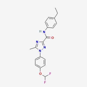 molecular formula C19H18F2N4O2 B13368961 1-[4-(difluoromethoxy)phenyl]-N-(4-ethylphenyl)-5-methyl-1H-1,2,4-triazole-3-carboxamide 
