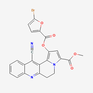 molecular formula C23H14BrN3O5 B13368983 Methyl 1-[(5-bromo-2-furoyl)oxy]-12-cyano-5,6-dihydrobenzo[b]pyrrolo[2,1-f][1,6]naphthyridine-3-carboxylate 