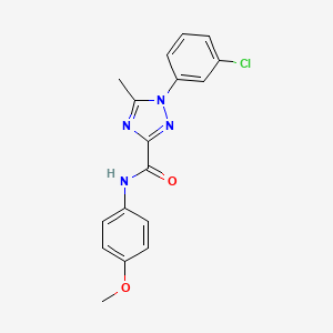 molecular formula C17H15ClN4O2 B13369035 1-(3-chlorophenyl)-N-(4-methoxyphenyl)-5-methyl-1H-1,2,4-triazole-3-carboxamide 