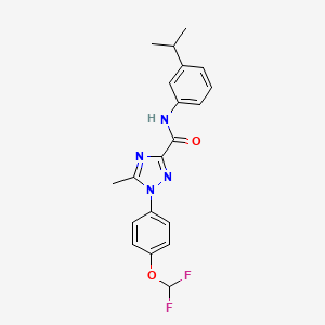 molecular formula C20H20F2N4O2 B13369047 1-[4-(difluoromethoxy)phenyl]-N-(3-isopropylphenyl)-5-methyl-1H-1,2,4-triazole-3-carboxamide 