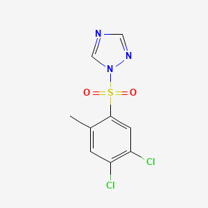 molecular formula C9H7Cl2N3O2S B13369076 1-[(4,5-dichloro-2-methylphenyl)sulfonyl]-1H-1,2,4-triazole 