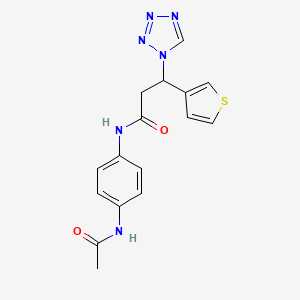 molecular formula C16H16N6O2S B13369129 N-[4-(acetylamino)phenyl]-3-(1H-tetraazol-1-yl)-3-(3-thienyl)propanamide 