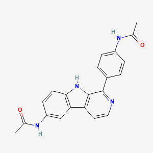 molecular formula C21H18N4O2 B13369136 N-{4-[6-(acetylamino)-9H-beta-carbolin-1-yl]phenyl}acetamide 
